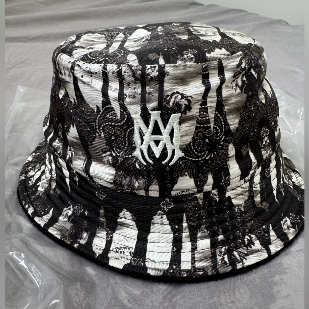 AMIRI Bandana Aloha Silk Reversible Bucket Hat